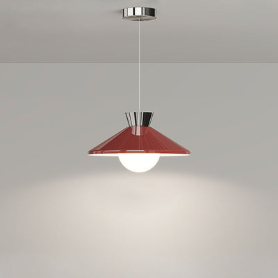 Modern Minimalist Cone Glass Iron 1-Light Pendant Light For Dining Room