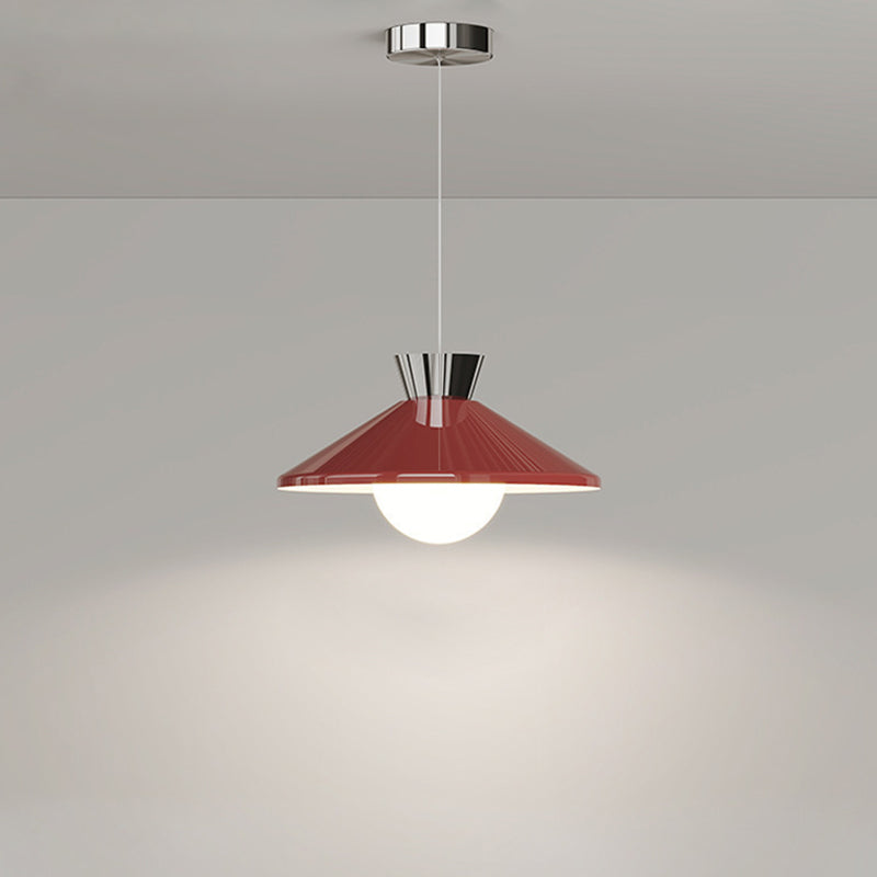 Modern Minimalist Cone Glass Iron 1-Light Pendant Light For Dining Room