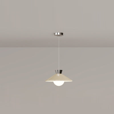 Modern Minimalist Cone Glass Iron 1-Light Pendant Light For Dining Room