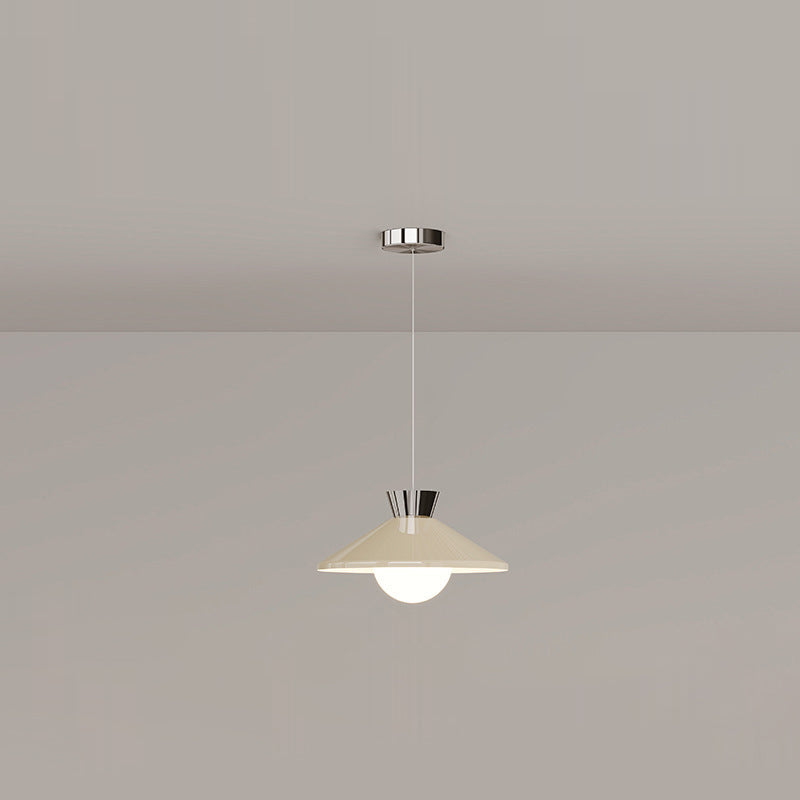 Modern Minimalist Cone Glass Iron 1-Light Pendant Light For Dining Room