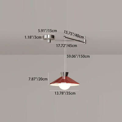 Modern Minimalist Cone Glass Iron 1-Light Pendant Light For Dining Room