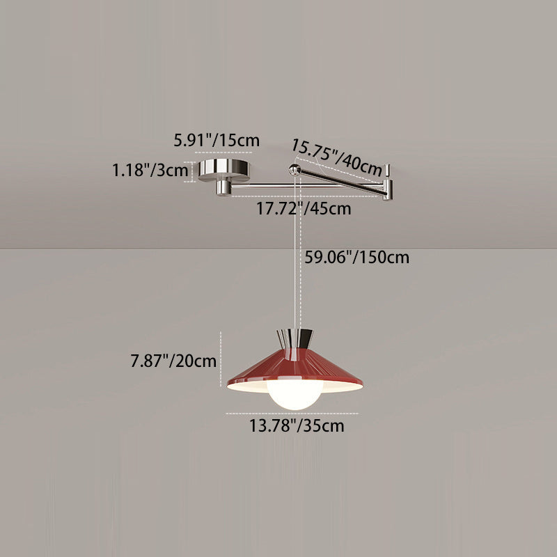 Modern Minimalist Cone Glass Iron 1-Light Pendant Light For Dining Room