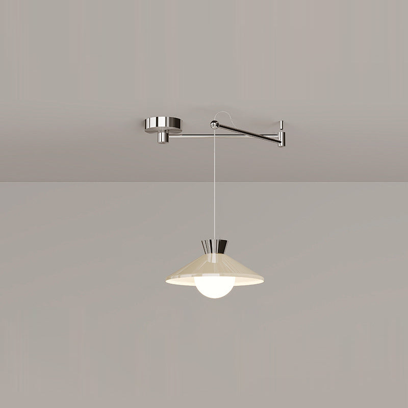 Modern Minimalist Cone Glass Iron 1-Light Pendant Light For Dining Room