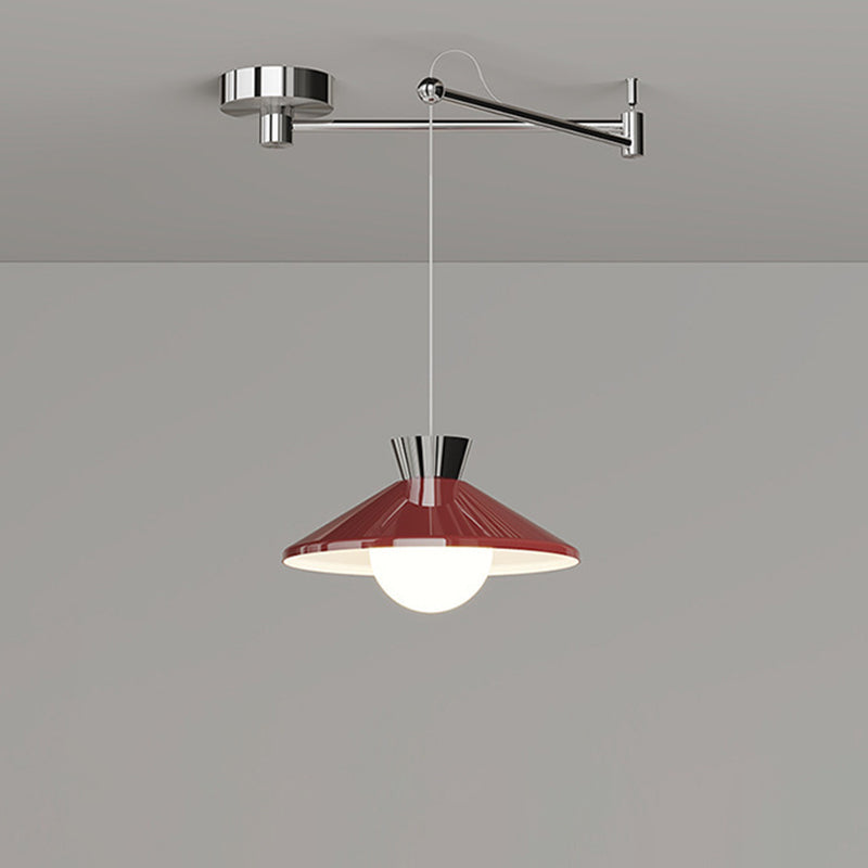 Modern Minimalist Cone Glass Iron 1-Light Pendant Light For Dining Room