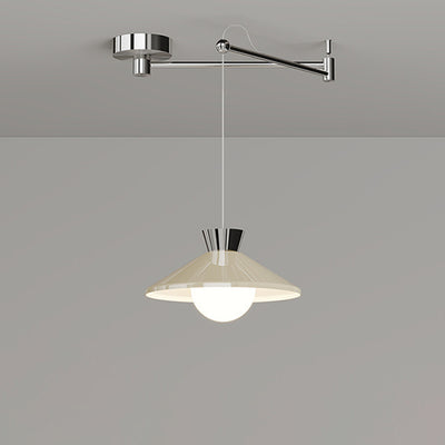 Modern Minimalist Cone Glass Iron 1-Light Pendant Light For Dining Room