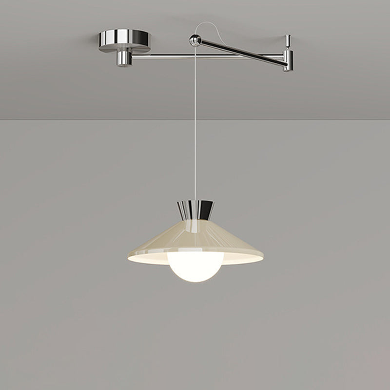 Modern Minimalist Cone Glass Iron 1-Light Pendant Light For Dining Room