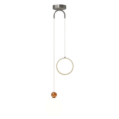 Contemporary Creative Spherical Iron Aluminum PE 2-Light Pendant Light For Bedroom
