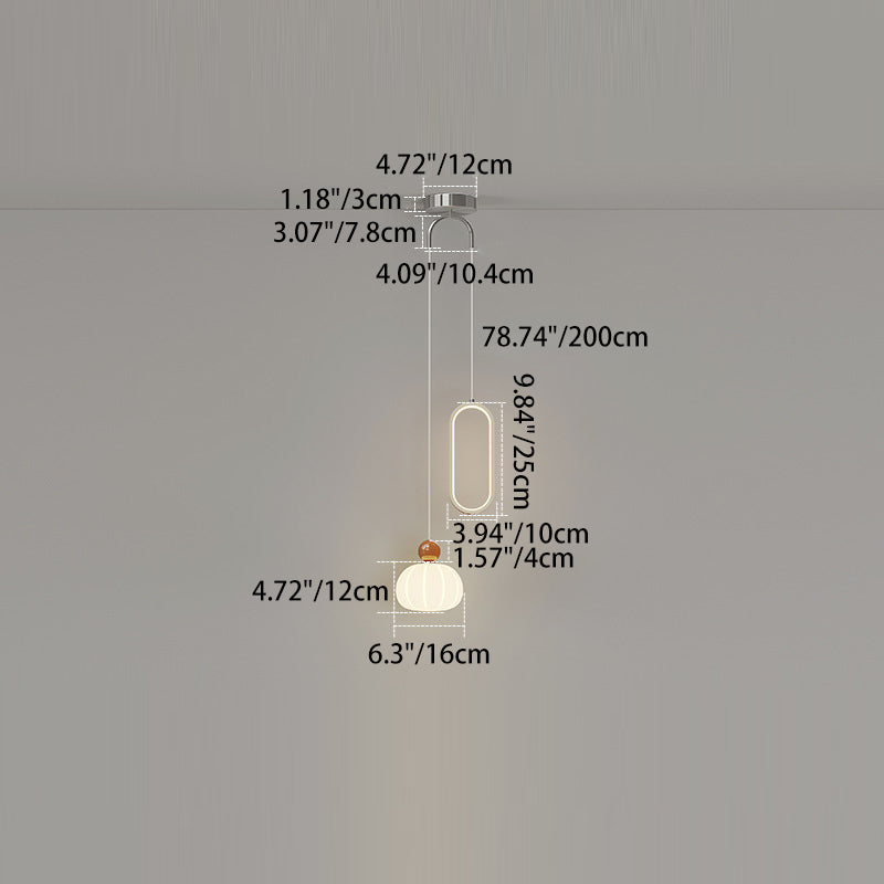 Contemporary Creative Spherical Iron Aluminum PE 2-Light Pendant Light For Bedroom