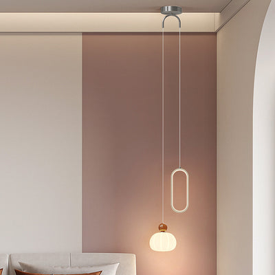 Contemporary Creative Spherical Iron Aluminum PE 2-Light Pendant Light For Bedroom