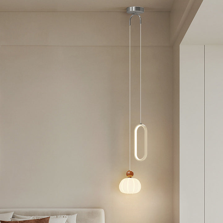 Contemporary Creative Spherical Iron Aluminum PE 2-Light Pendant Light For Bedroom