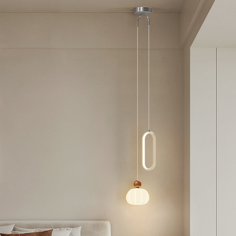 Contemporary Creative Spherical Iron Aluminum PE 2-Light Pendant Light For Bedroom