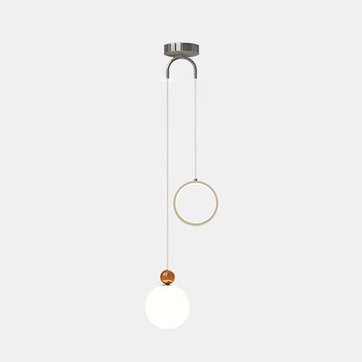 Contemporary Creative Spherical Iron Aluminum PE 2-Light Pendant Light For Bedroom