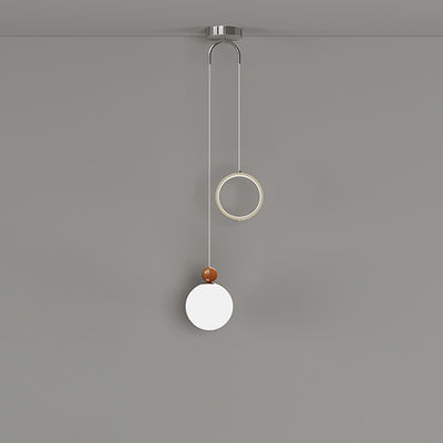 Contemporary Creative Spherical Iron Aluminum PE 2-Light Pendant Light For Bedroom