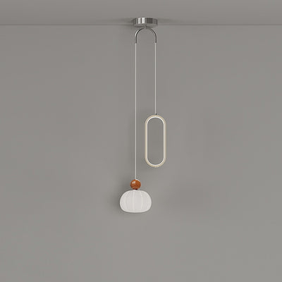 Contemporary Creative Spherical Iron Aluminum PE 2-Light Pendant Light For Bedroom