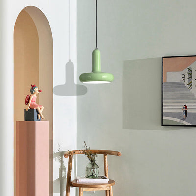 Modern Minimalist Inverted T-Shape Iron 1-Light Pendant Light For Bedroom