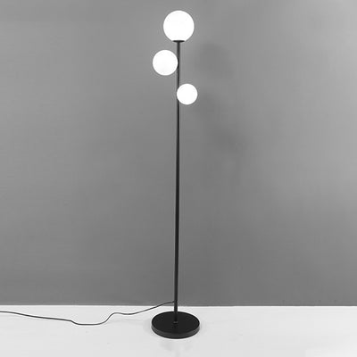 Contemporary Creative Round Ball Acrylic Iron 3-Light Standing Floor Lamp For Bedroom