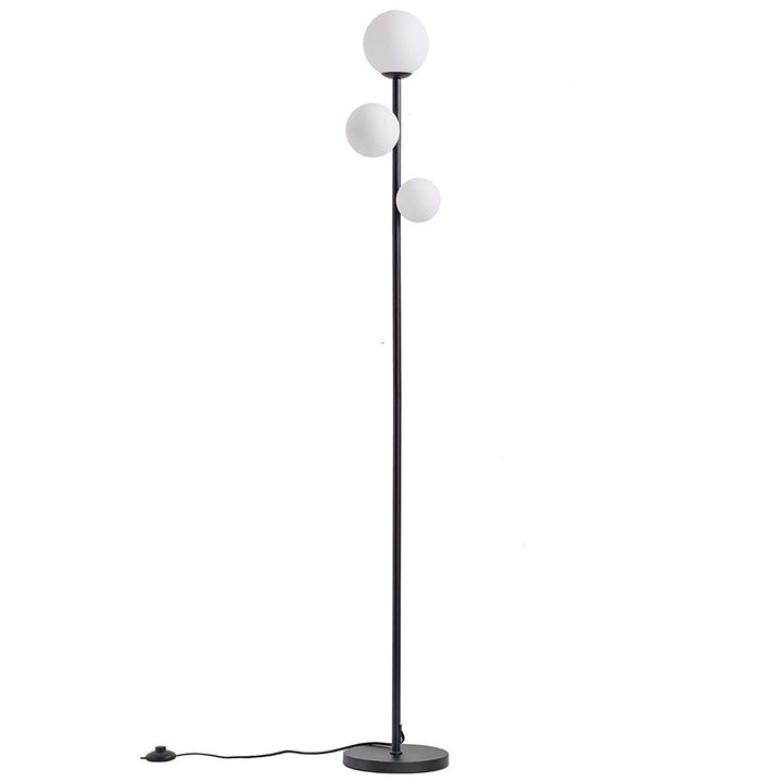 Zeitgenössische kreative runde Kugel Acryl Eisen 3-Licht Stehlampe für Schlafzimmer 