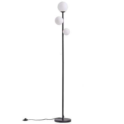 Contemporary Creative Round Ball Acrylic Iron 3-Light Standing Floor Lamp For Bedroom