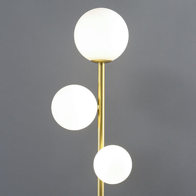 Contemporary Creative Round Ball Acrylic Iron 3-Light Standing Floor Lamp For Bedroom
