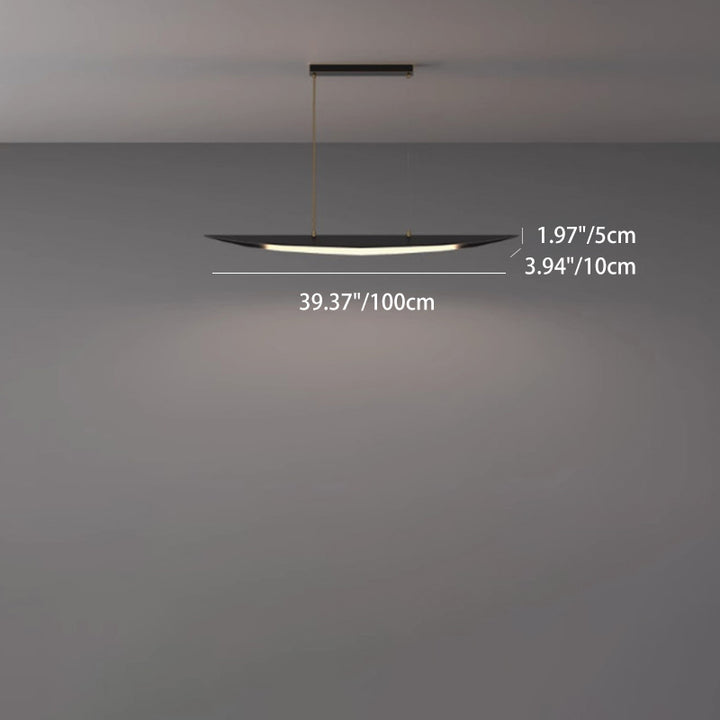 Lustre contemporain en forme de feuille en acrylique et tout en cuivre avec LED pour salle à manger 