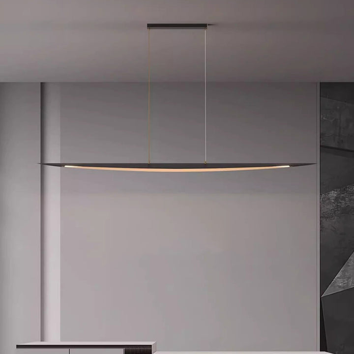 Lustre contemporain en forme de feuille en acrylique et tout en cuivre avec LED pour salle à manger 