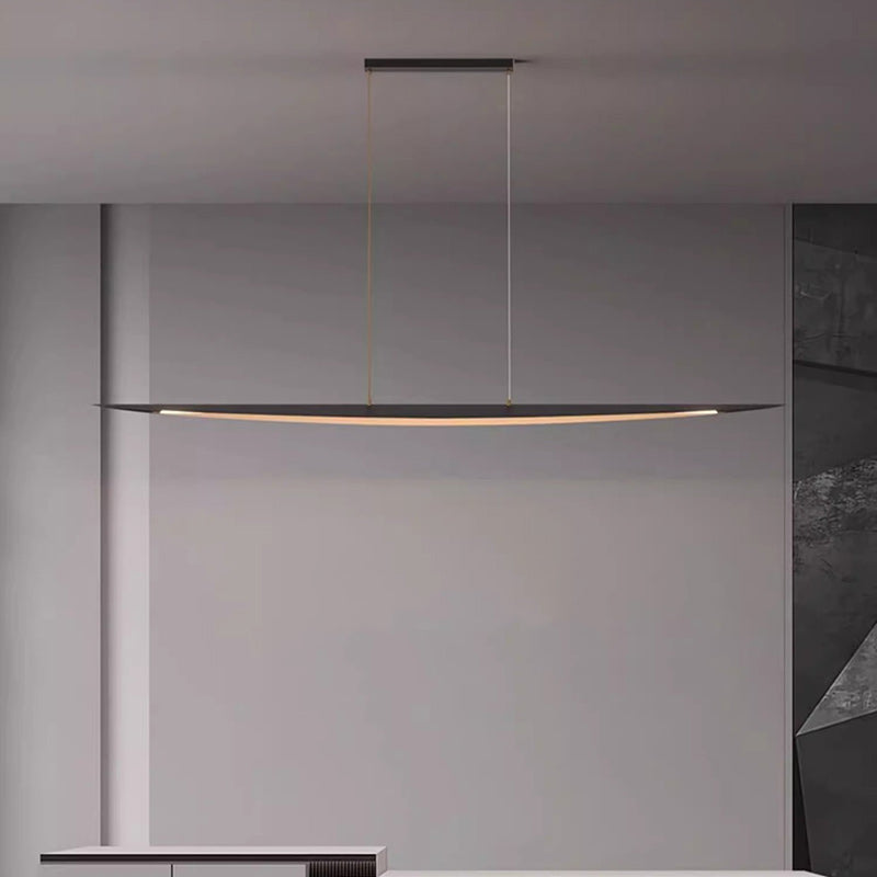 Contemporary Creative Leaf-Shaped All-Copper Acrylic LED Island Light Chandelier For Dining Room