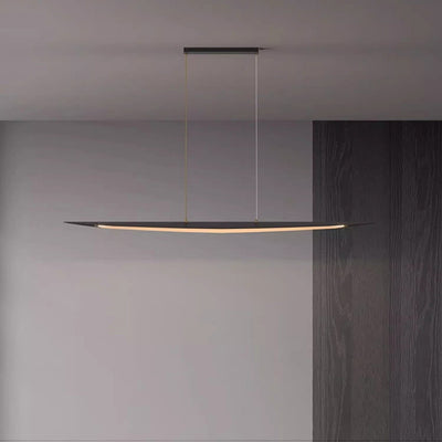 Contemporary Creative Leaf-Shaped All-Copper Acrylic LED Island Light Chandelier For Dining Room