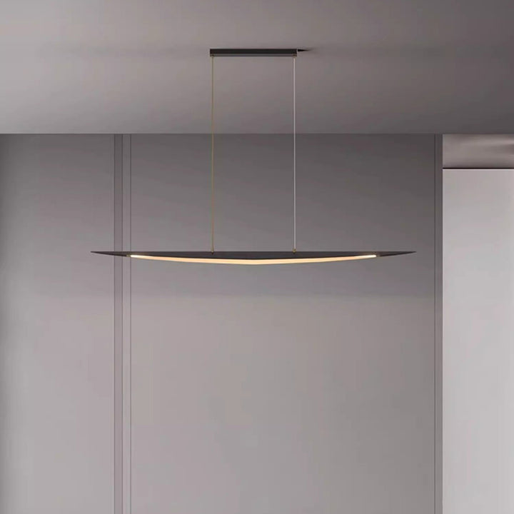 Lustre contemporain en forme de feuille en acrylique et tout en cuivre avec LED pour salle à manger 