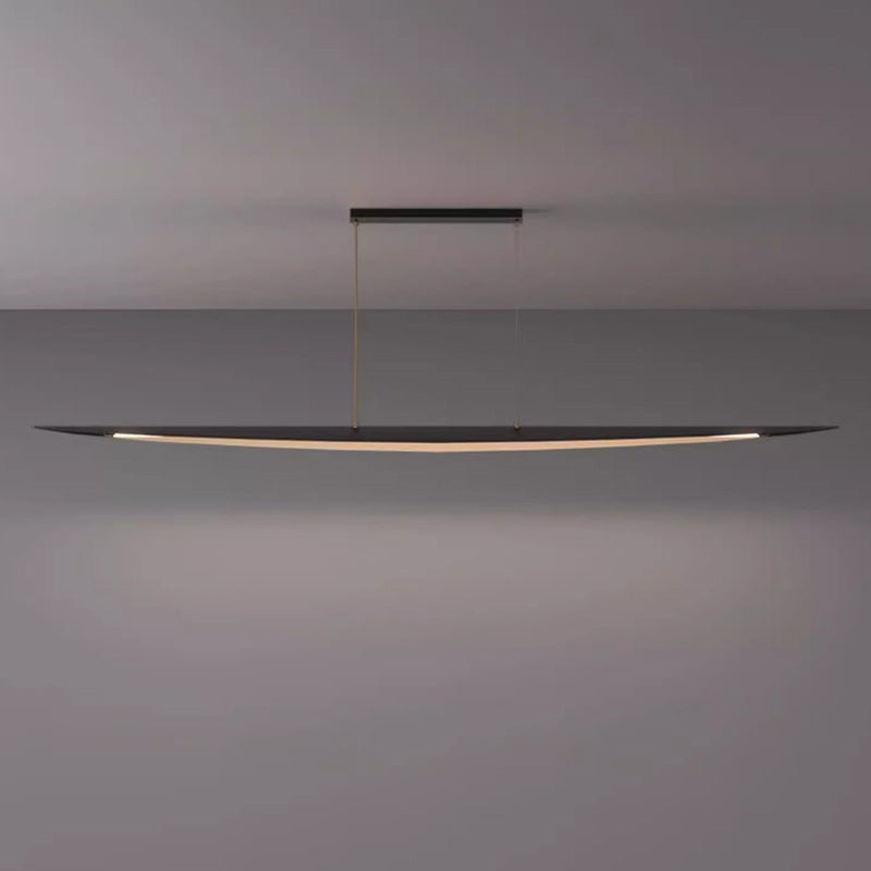 Lustre contemporain en forme de feuille en acrylique et tout en cuivre avec LED pour salle à manger 