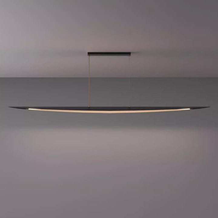Lustre contemporain en forme de feuille en acrylique et tout en cuivre avec LED pour salle à manger 