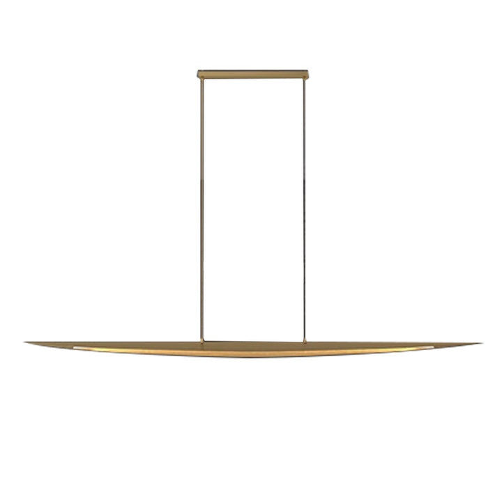 Lustre contemporain en forme de feuille en acrylique et tout en cuivre avec LED pour salle à manger 