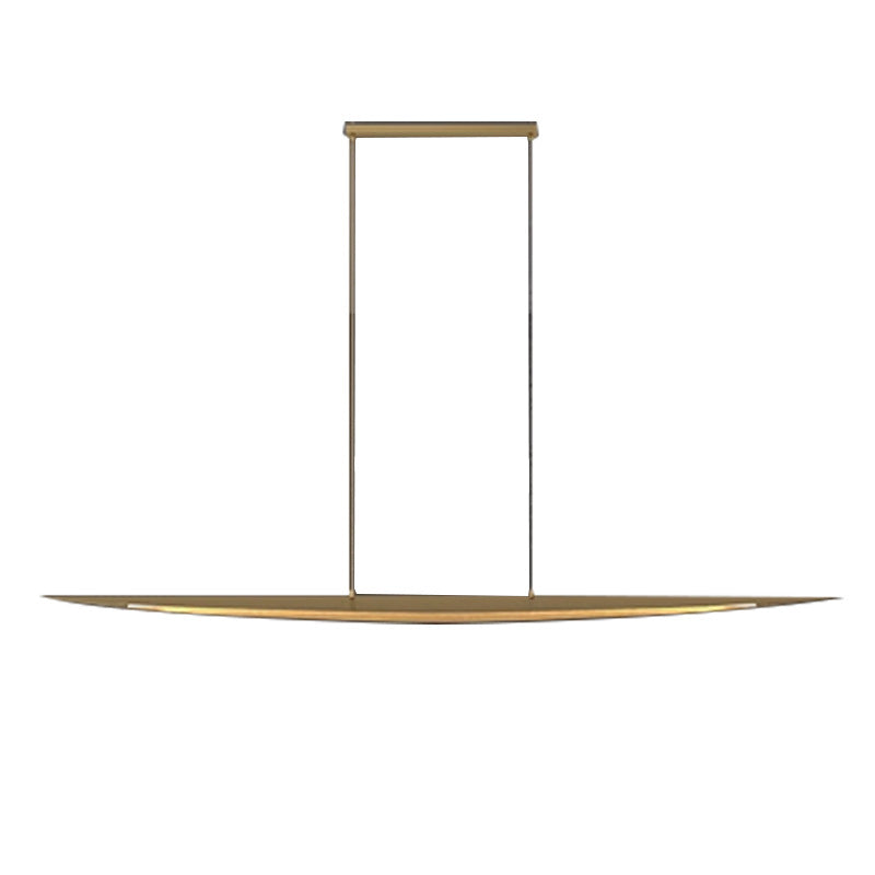 Contemporary Creative Leaf-Shaped All-Copper Acrylic LED Island Light Chandelier For Dining Room