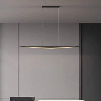 Contemporary Creative Leaf-Shaped All-Copper Acrylic LED Island Light Chandelier For Dining Room