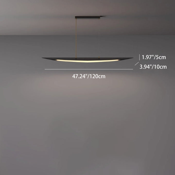 Lustre contemporain en forme de feuille en acrylique et tout en cuivre avec LED pour salle à manger 