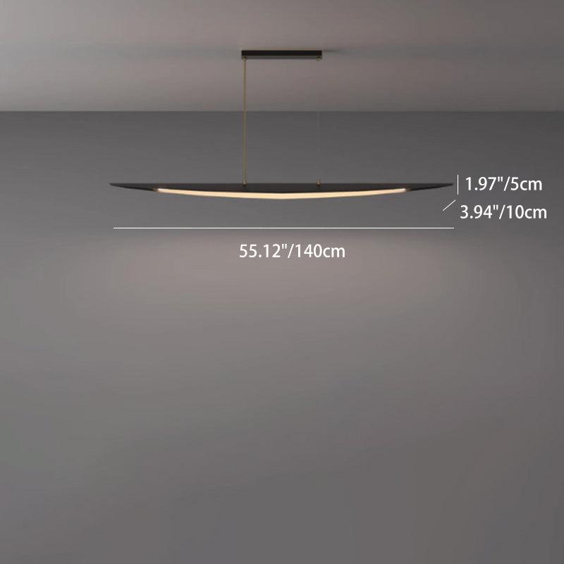 Contemporary Creative Leaf-Shaped All-Copper Acrylic LED Island Light Chandelier For Dining Room