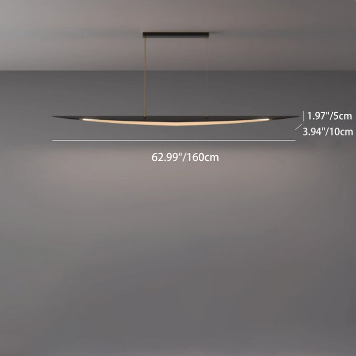 Lustre contemporain en forme de feuille en acrylique et tout en cuivre avec LED pour salle à manger 