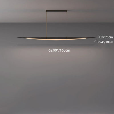 Contemporary Creative Leaf-Shaped All-Copper Acrylic LED Island Light Chandelier For Dining Room