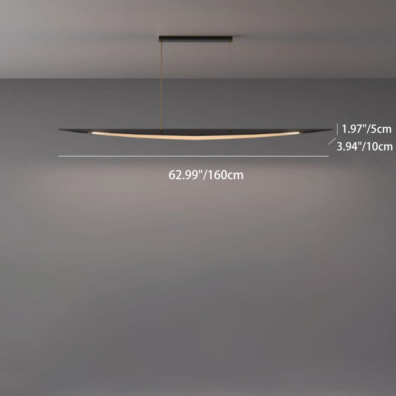 Contemporary Creative Leaf-Shaped All-Copper Acrylic LED Island Light Chandelier For Dining Room
