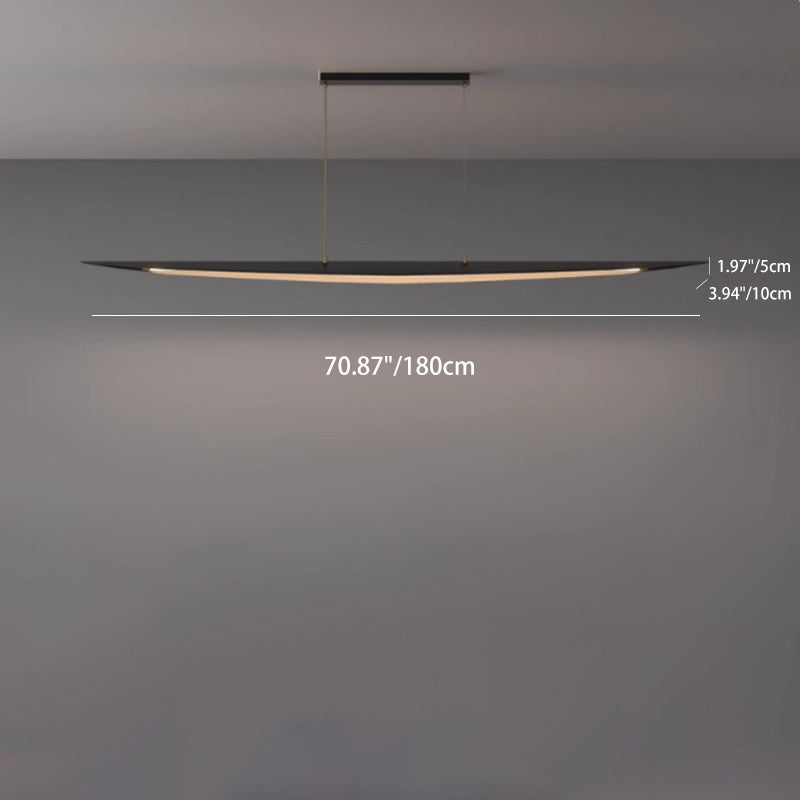 Lustre contemporain en forme de feuille en acrylique et tout en cuivre avec LED pour salle à manger 