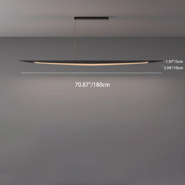 Lustre contemporain en forme de feuille en acrylique et tout en cuivre avec LED pour salle à manger 