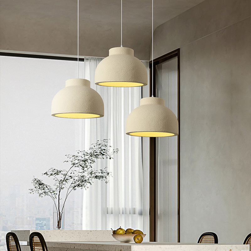 Modern Minimalist Bowl-Shaped Foam Plastic 1-Light Pendant Light For Dining Room