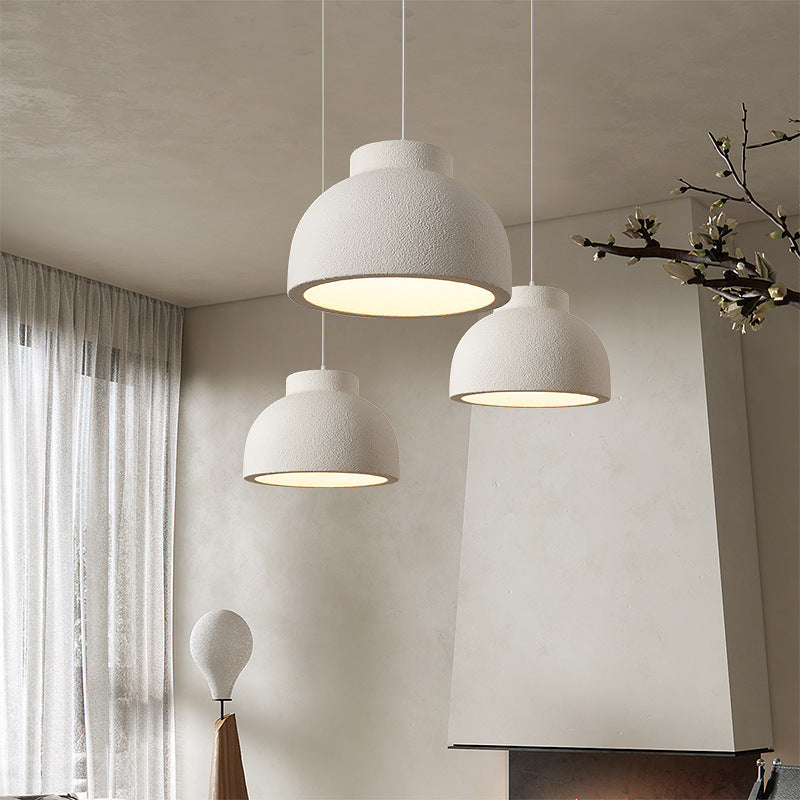 Modern Minimalist Bowl-Shaped Foam Plastic 1-Light Pendant Light For Dining Room