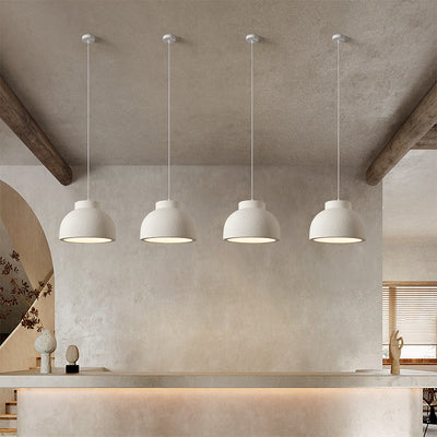 Modern Minimalist Bowl-Shaped Foam Plastic 1-Light Pendant Light For Dining Room