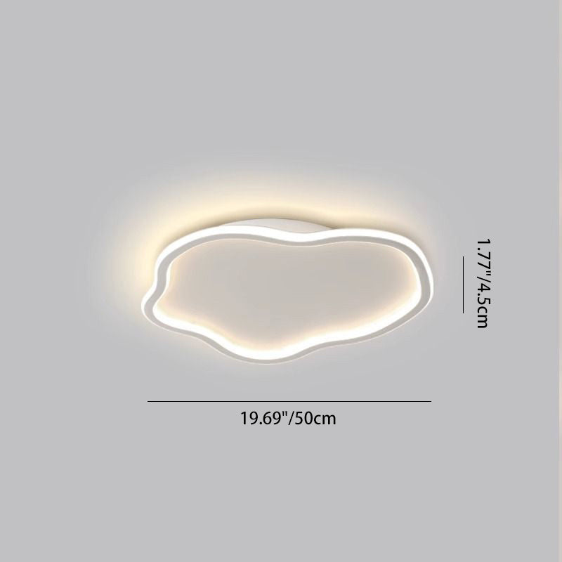 Modern Minimalist Cloud-Shaped Iron Acrylic LED Flush Mount Ceiling Light For Bedroom