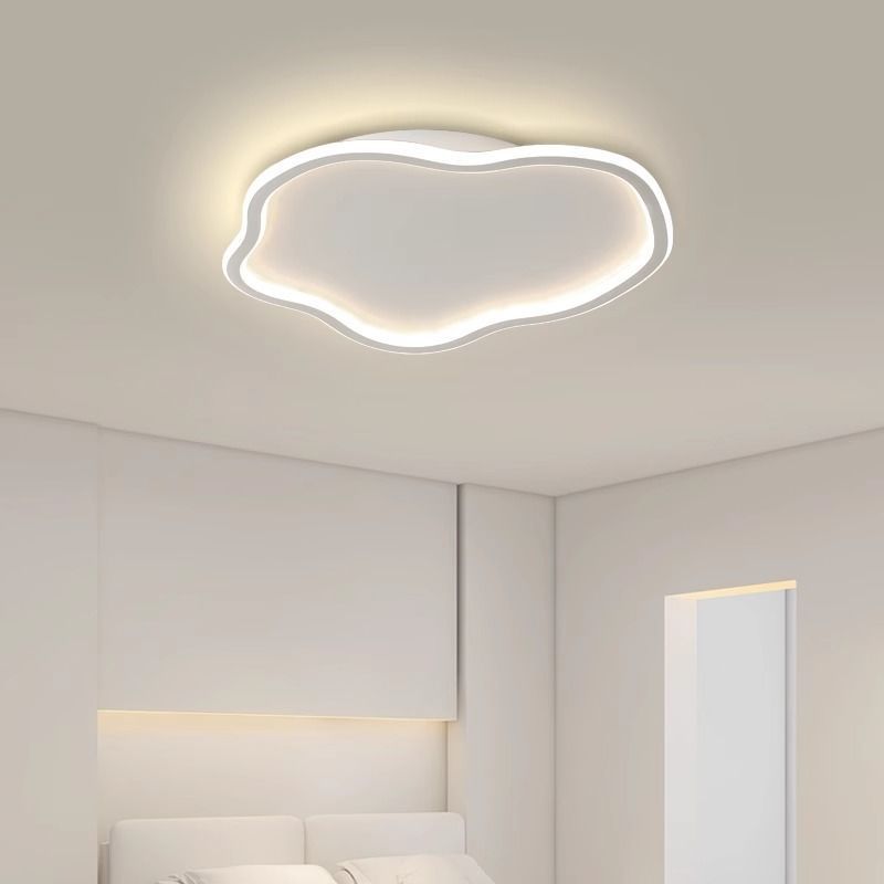 Modern Minimalist Cloud-Shaped Iron Acrylic LED Flush Mount Ceiling Light For Bedroom