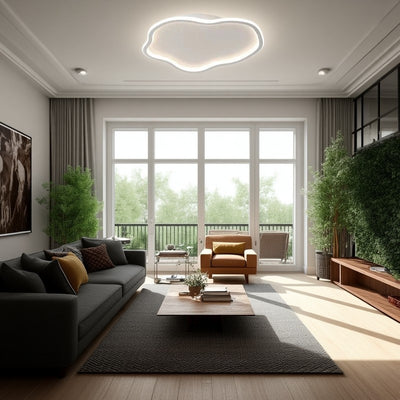 Modern Minimalist Cloud-Shaped Iron Acrylic LED Flush Mount Ceiling Light For Bedroom