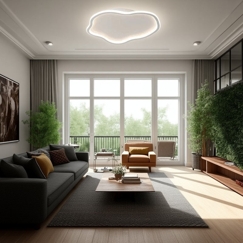 Modern Minimalist Cloud-Shaped Iron Acrylic LED Flush Mount Ceiling Light For Bedroom