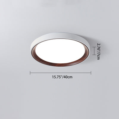 Modern Minimalist Round Cylindrical Iron Acrylic LED Flush Mount Ceiling Light For Bedroom