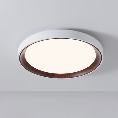 Modern Minimalist Round Cylindrical Iron Acrylic LED Flush Mount Ceiling Light For Bedroom