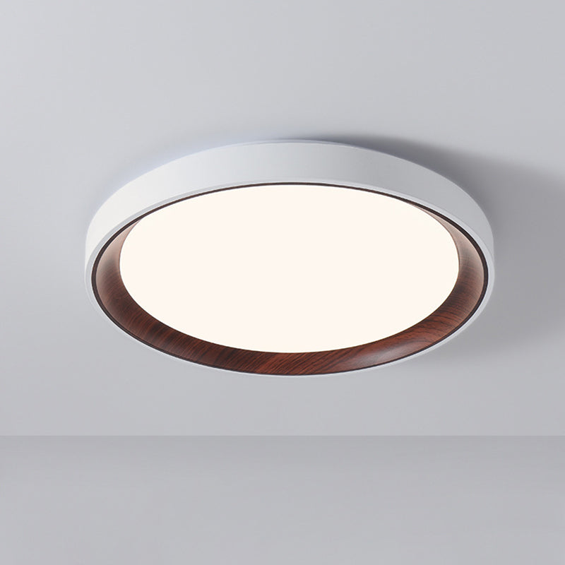 Modern Minimalist Round Cylindrical Iron Acrylic LED Flush Mount Ceiling Light For Bedroom